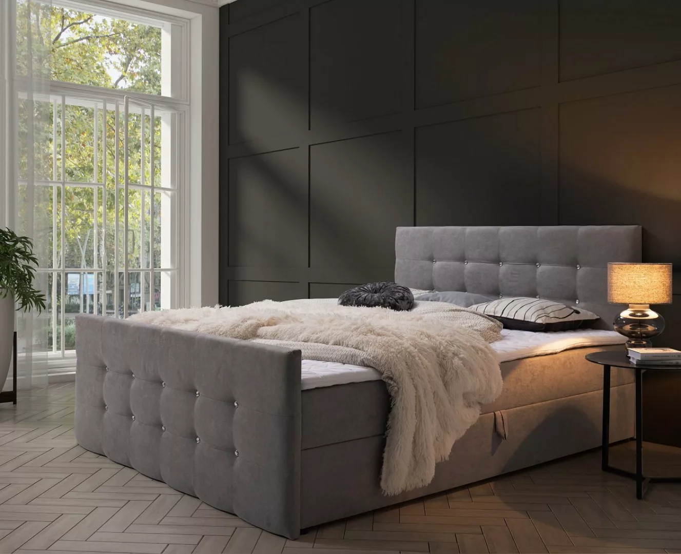 Deine Möbel 24 Boxspringbett CARMEN Schlafzimmerbett Ehebett inkl. Bettkäst günstig online kaufen