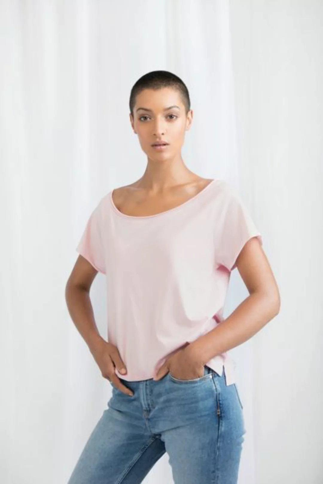 Damen T-shirt Flash Dance, Weiter Schulterfreier Ausschnitt günstig online kaufen