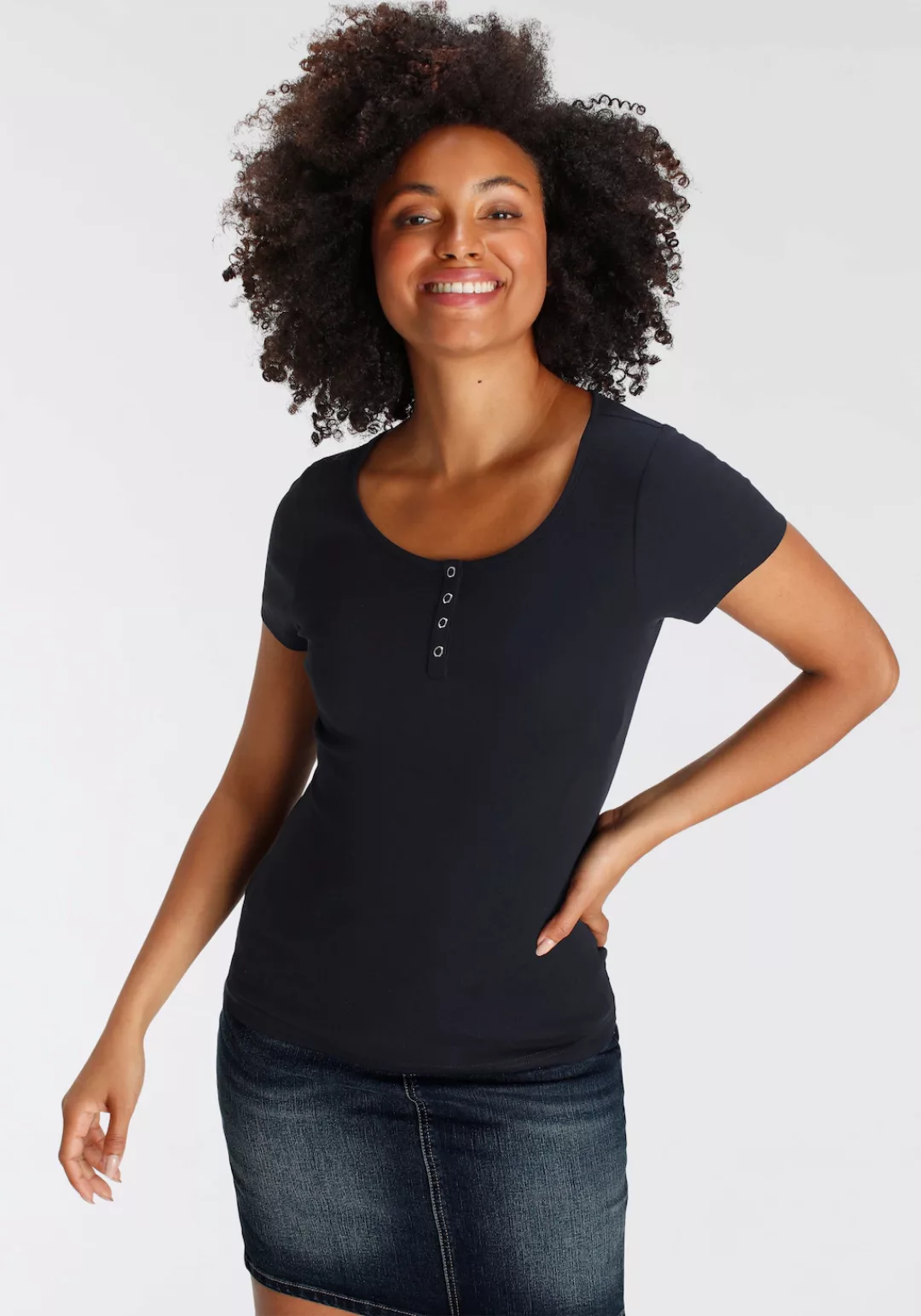H.I.S T-Shirt (Set, 2-tlg) Kurzarm, unifarben, günstig online kaufen