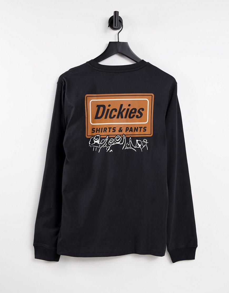Dickies – Harrison – Langärmliges Shirt in Schwarz mit Rückenprint günstig online kaufen