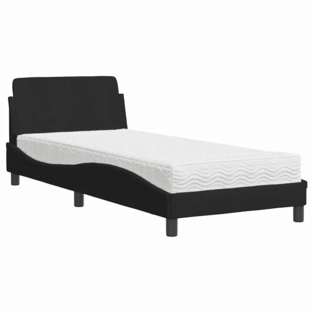 vidaXL Bett Bett mit Matratze Schwarz 80x200 cm Stoff günstig online kaufen