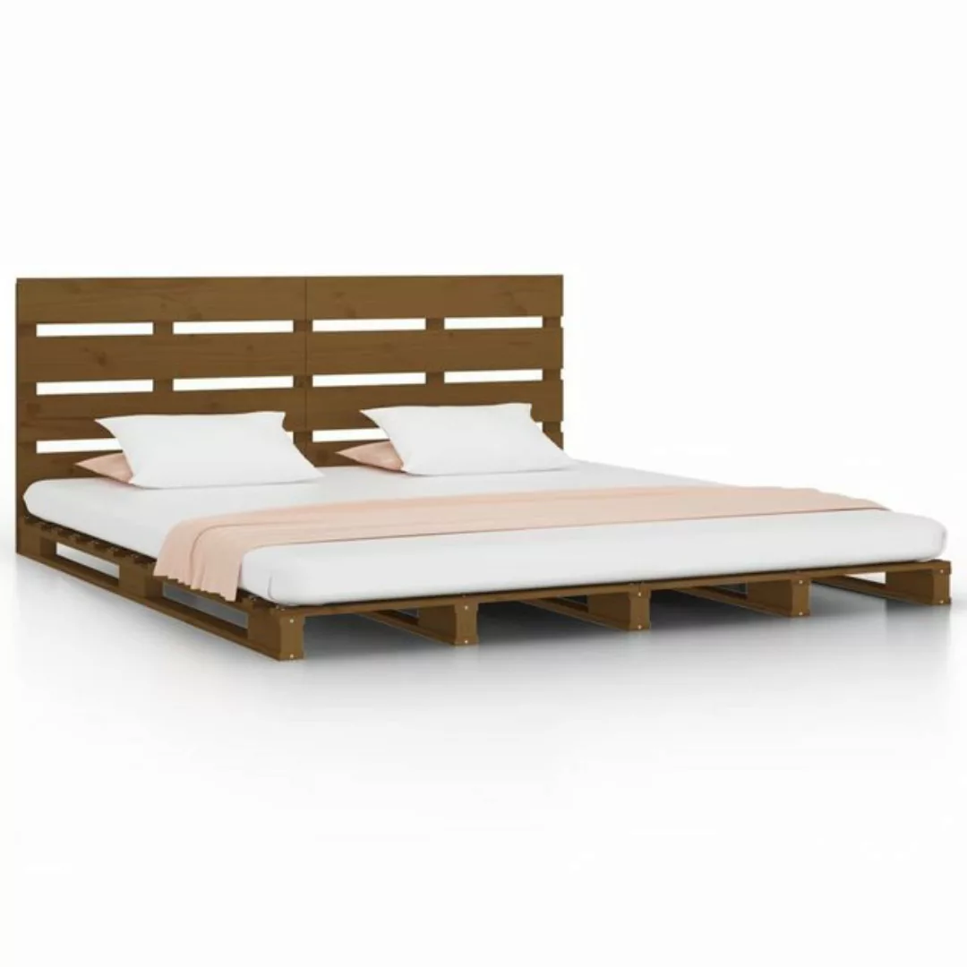 furnicato Bett Massivholzbett Honigbraun Kiefer 150x200 cm günstig online kaufen