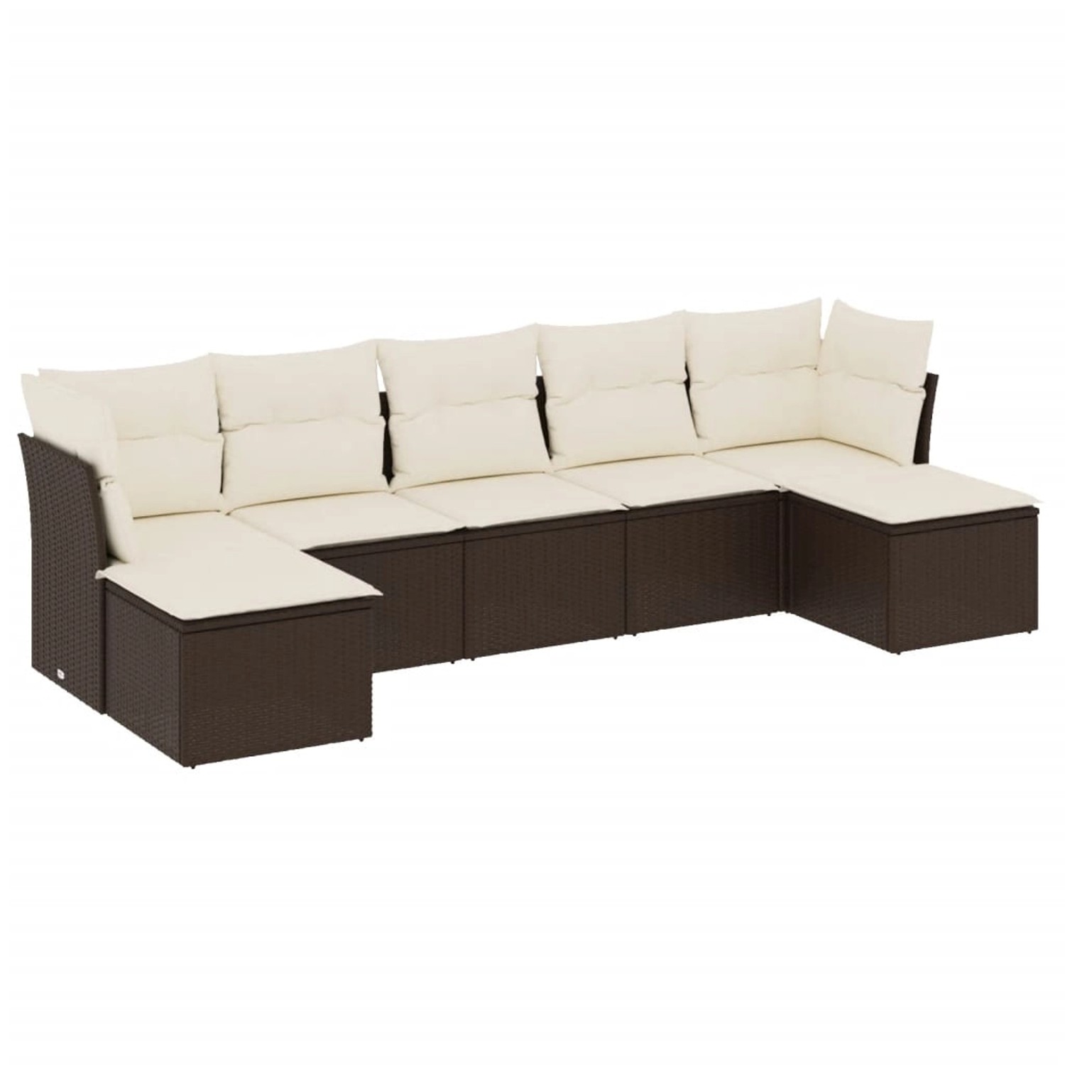 vidaXL 7-Tlg Garten-Sofagarnitur mit Kissen Braun Poly Rattan 3218033 günstig online kaufen
