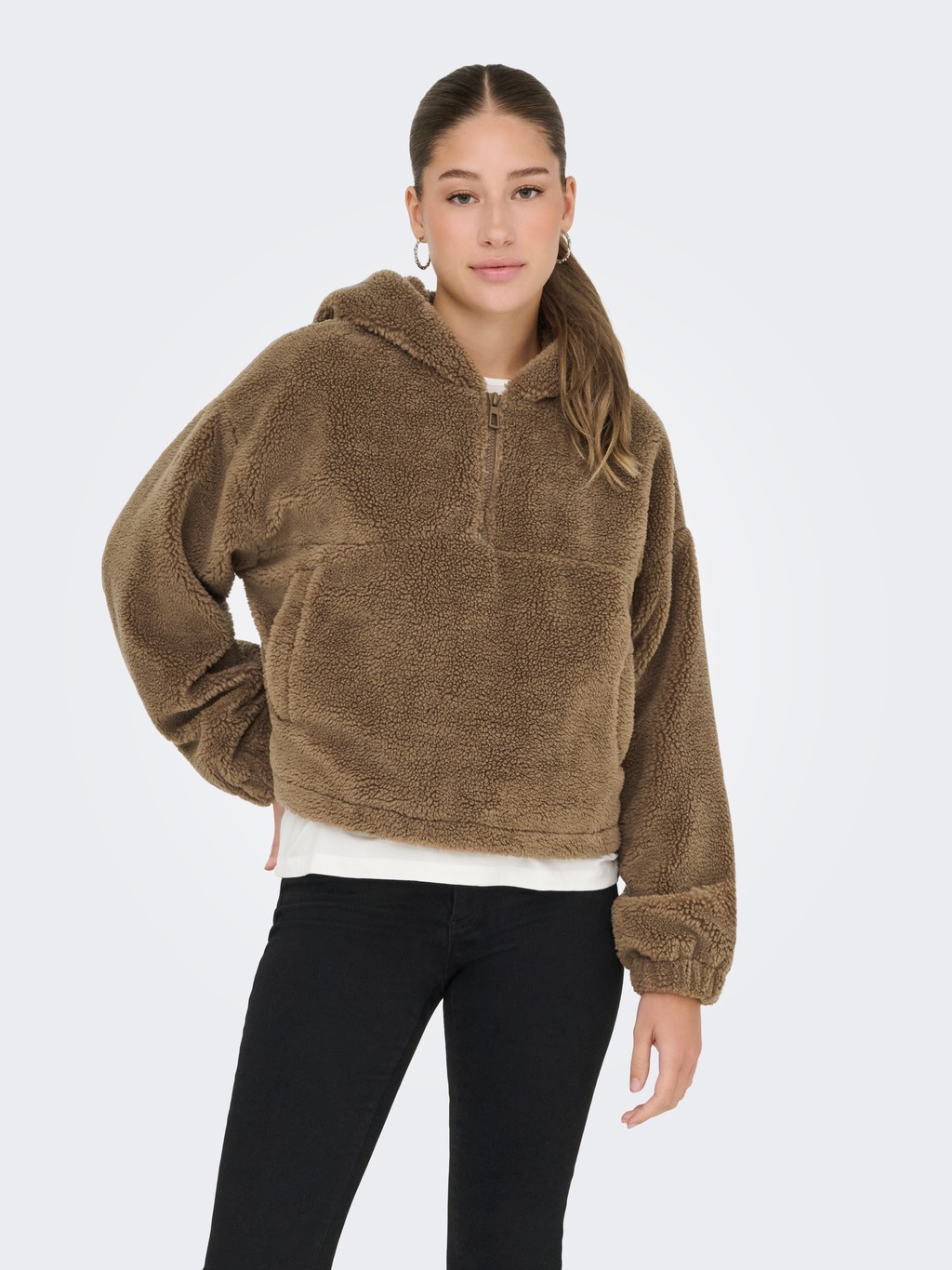 ONLY Fleecejacke "ONLSIENA TEDDY ANORAK LIFE CC OTW", mit Kapuze günstig online kaufen