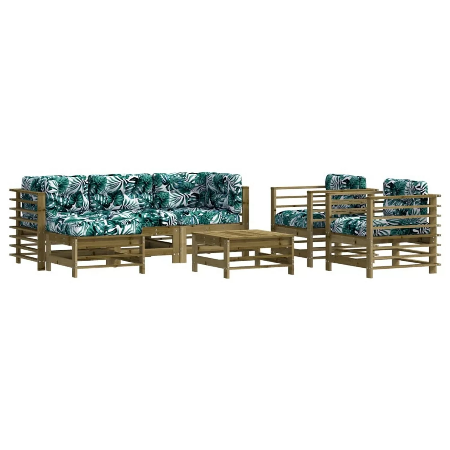 vidaXL 7-tlg Garten-Lounge-Set mit Kissen Imprägniertes Kiefernholz Modell günstig online kaufen