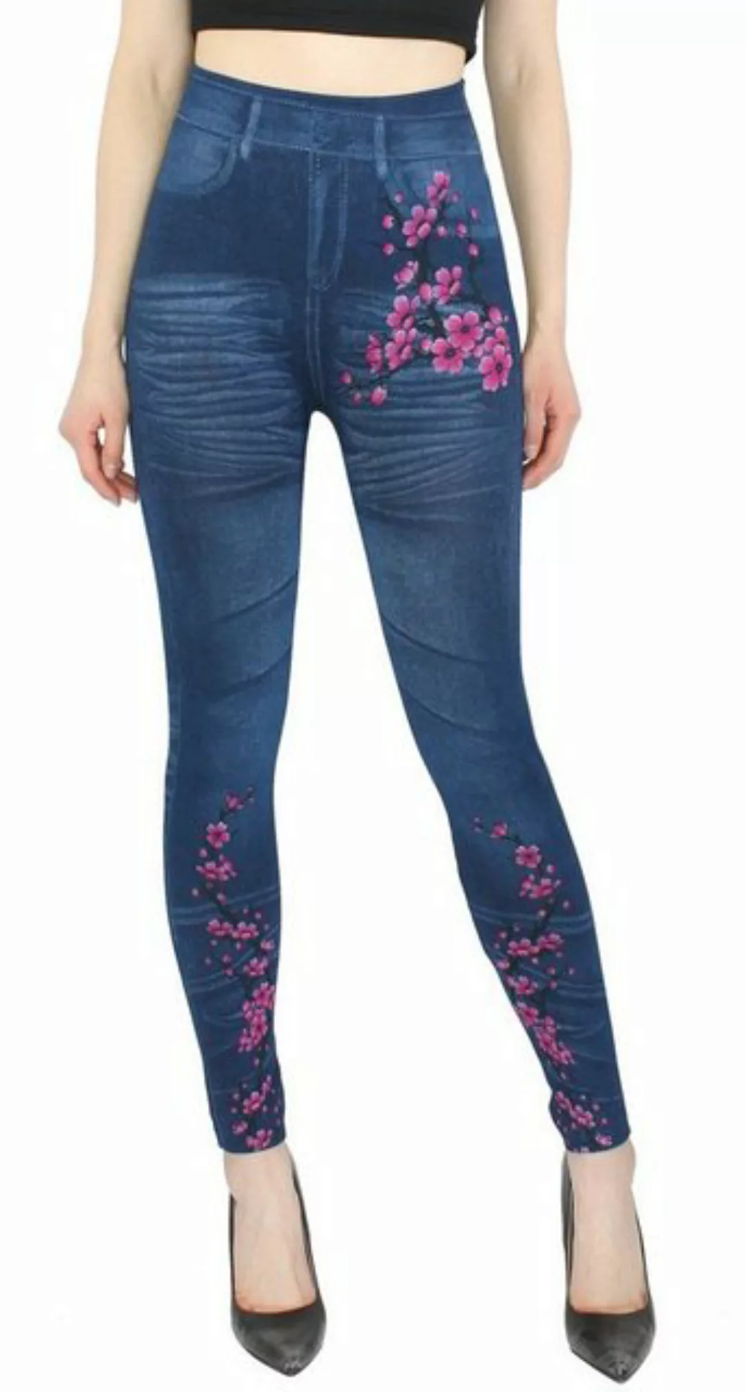 dy_mode Jeggings Damen Jeggings Leggings in Jeans Optik High Waist Jeansleg günstig online kaufen