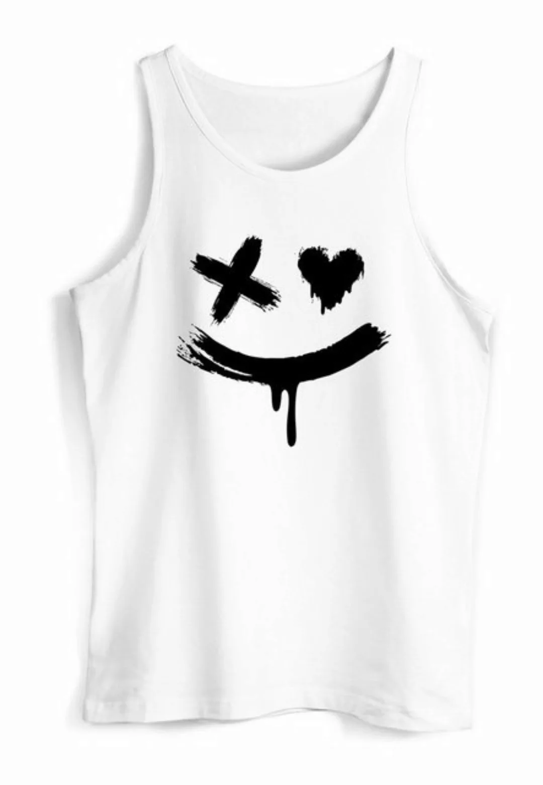 Neverless Tanktop Herren Tank-Top mit Print Aufdruck Smile Techwear Fashion günstig online kaufen