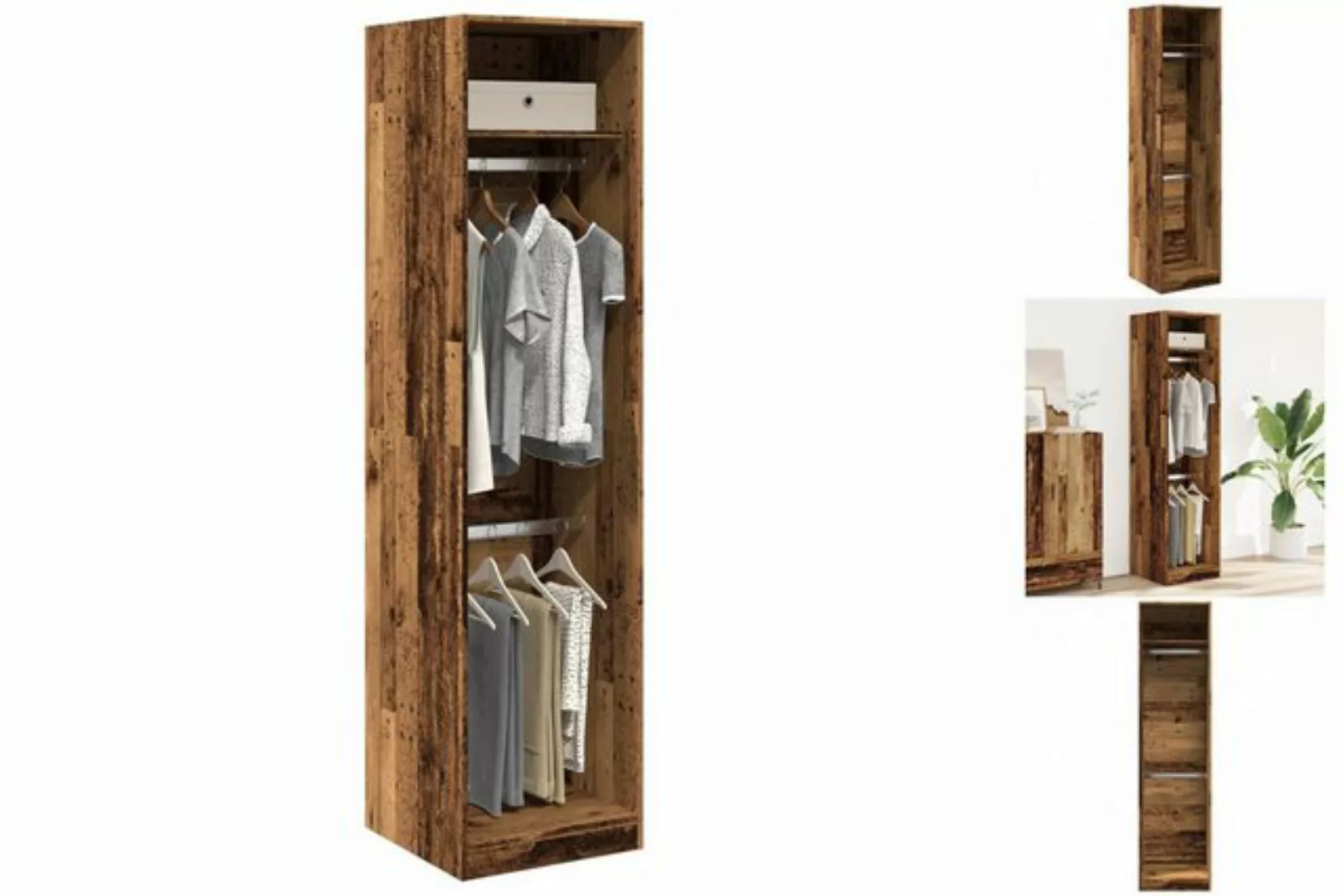 vidaXL Kleiderschrank Kleiderschrank Altholz-Optik 50x50x200 cm Holzwerksto günstig online kaufen