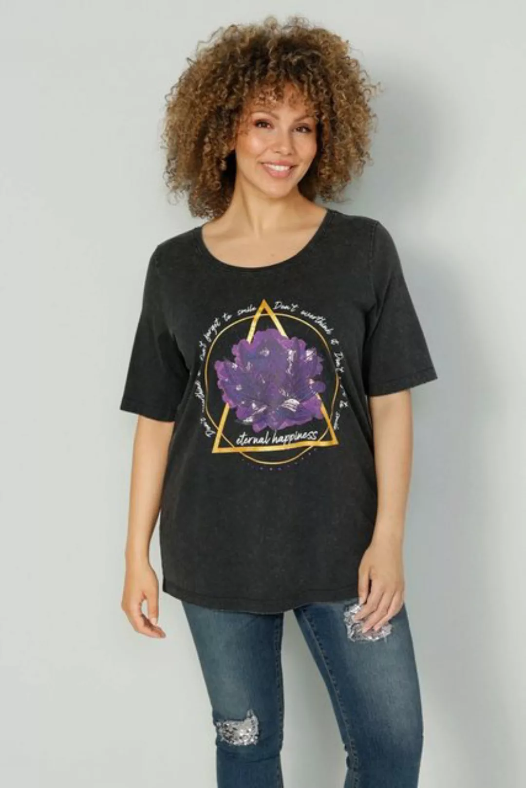 MIAMODA Rundhalsshirt T-Shirt oversized Mandala Vintage-Optik günstig online kaufen