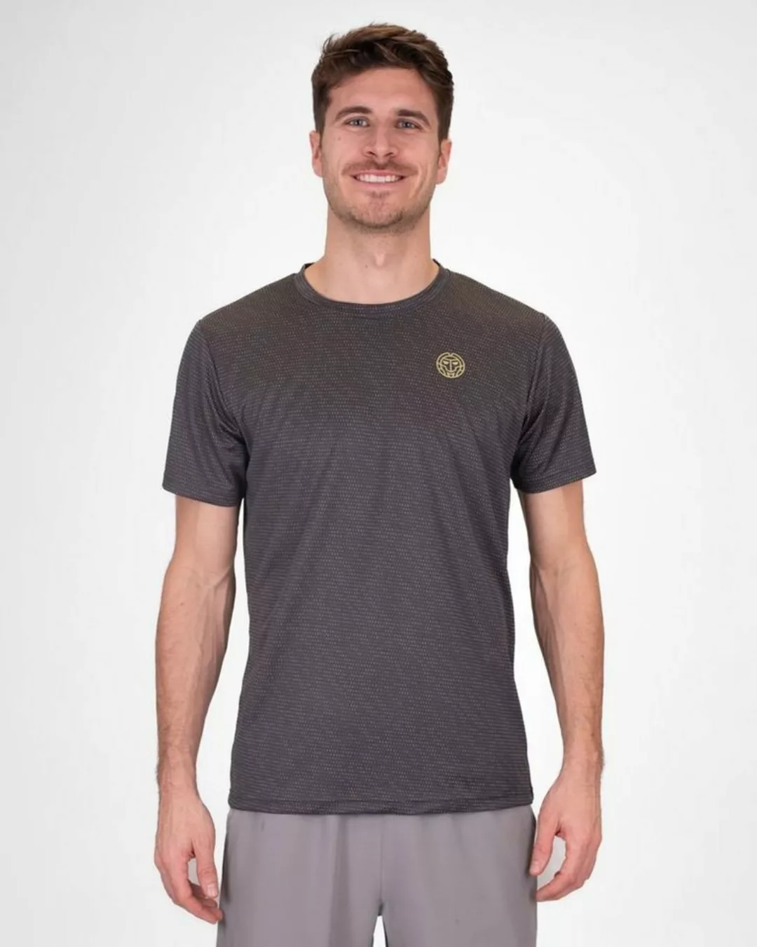 BIDI BADU Tennisshirt Crew Funktionsshirt für Herren in grau günstig online kaufen