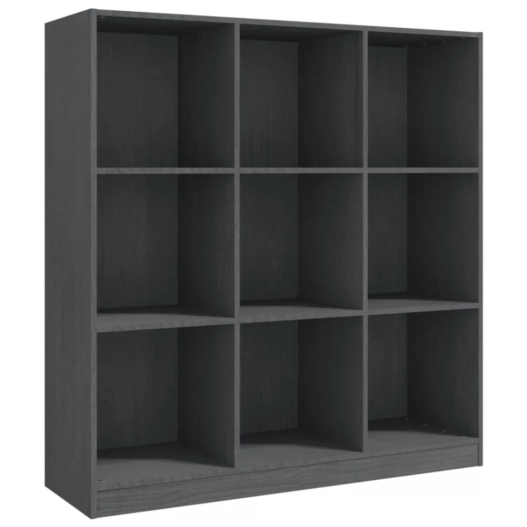 Bücherregal/raumteiler Grau 104x33,5x110 Cm Massivholz Kiefer günstig online kaufen