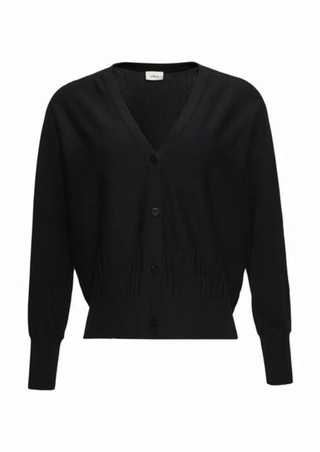 s.Oliver BLACK LABEL Strickjacke mit Strukturmuster am Saum günstig online kaufen