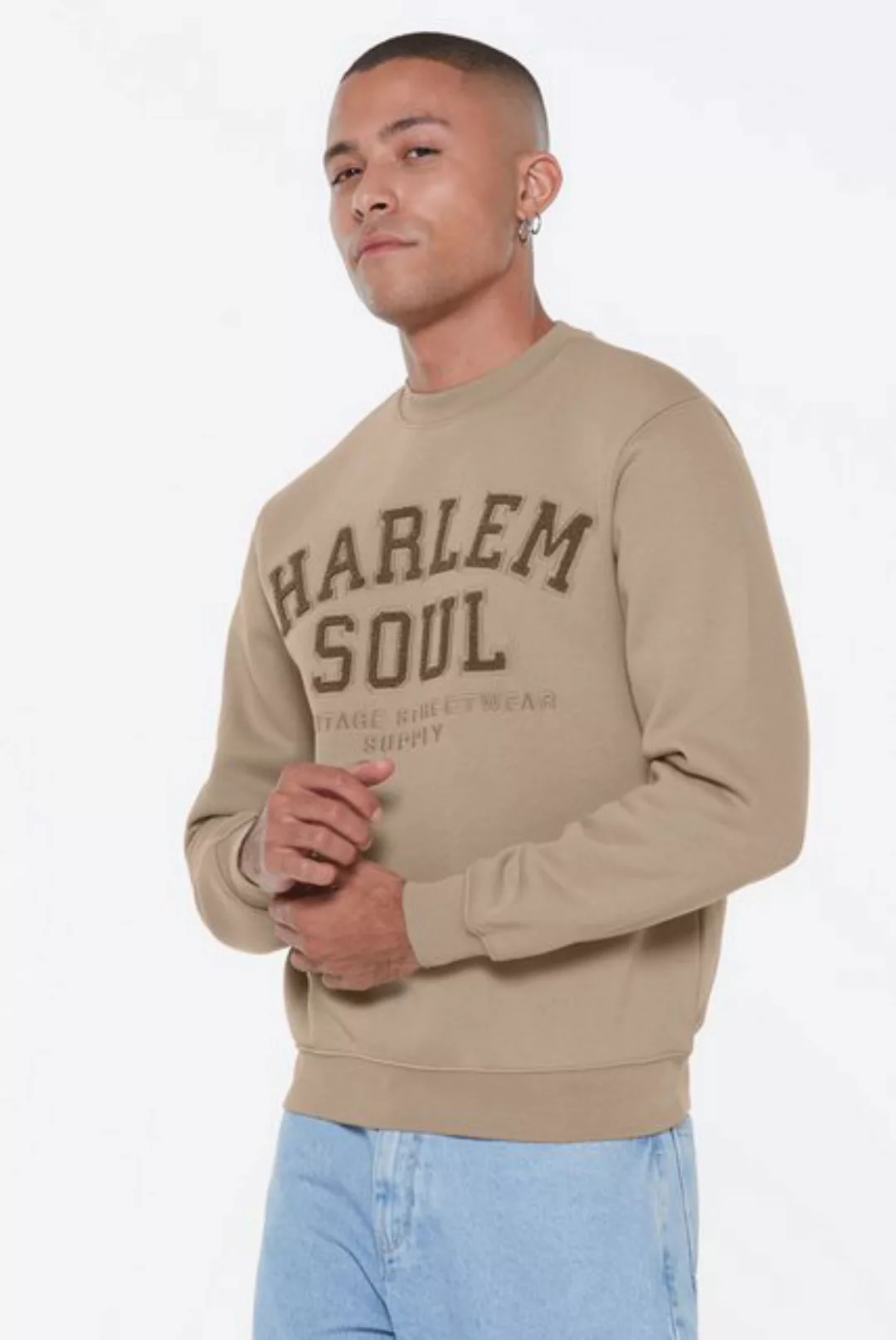 Harlem Soul Sweater mit Frottee Lettern günstig online kaufen