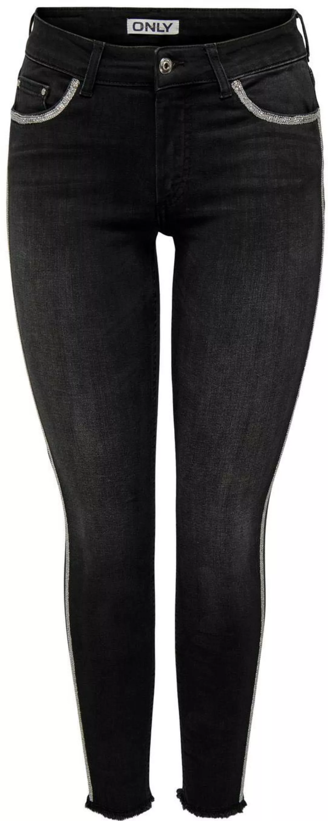 ONLY High-waist-Jeans BLUSH (1-tlg) Fransen, Ziersteine günstig online kaufen