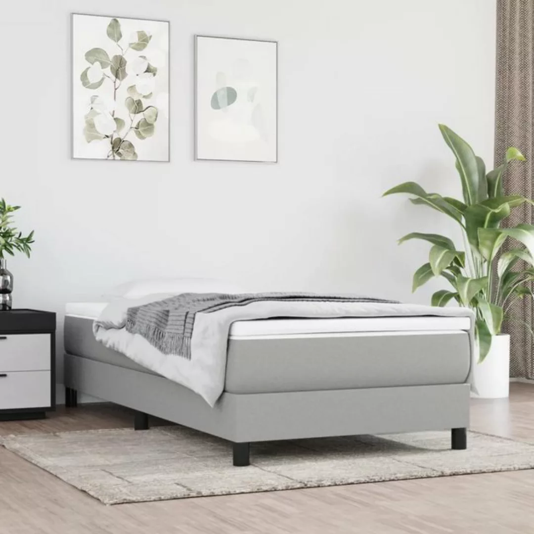 vidaXL Bett Boxspringbett mit Matratze Braun 90x200 cm Kunstleder günstig online kaufen