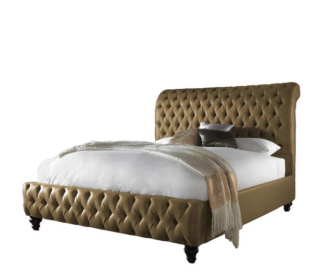 Xlmoebel Bett Luxuriöses Gold Samt Textil England Doppelbett Design Chester günstig online kaufen