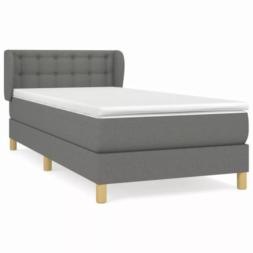 furnicato Bett Boxspringbett mit Matratze Dunkelgrau 100x200 cm Stoff (1-tl günstig online kaufen