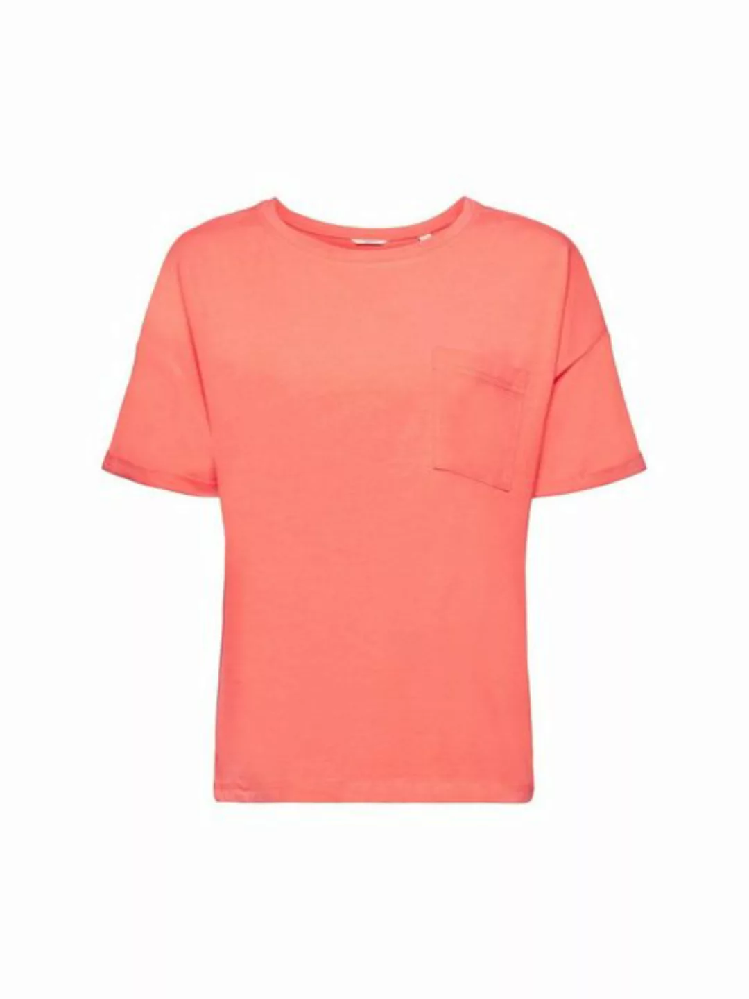 Esprit Pyjamaoberteil T-Shirt mit Brusttasche aus Baumwoll-Mix günstig online kaufen