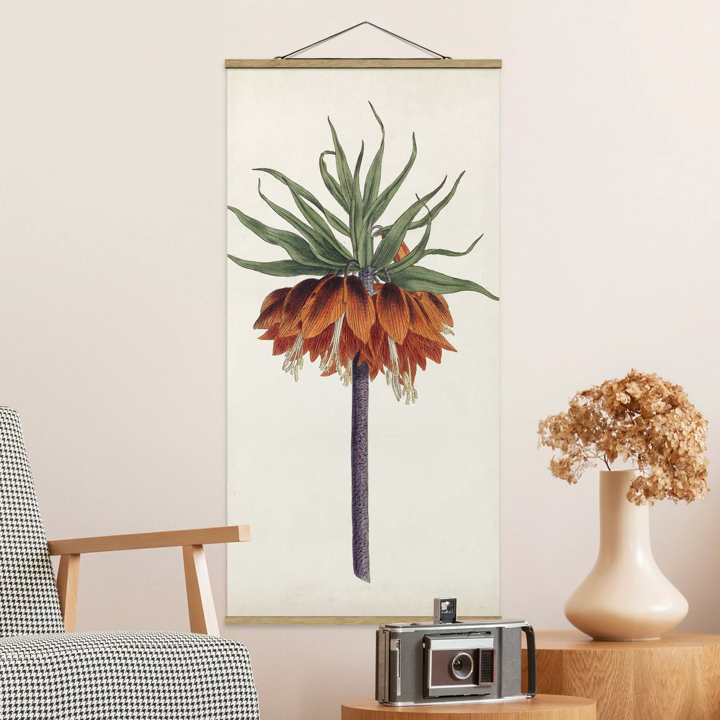Stoffbild Blumen mit Posterleisten - Hochformat Gartenschönheit II günstig online kaufen
