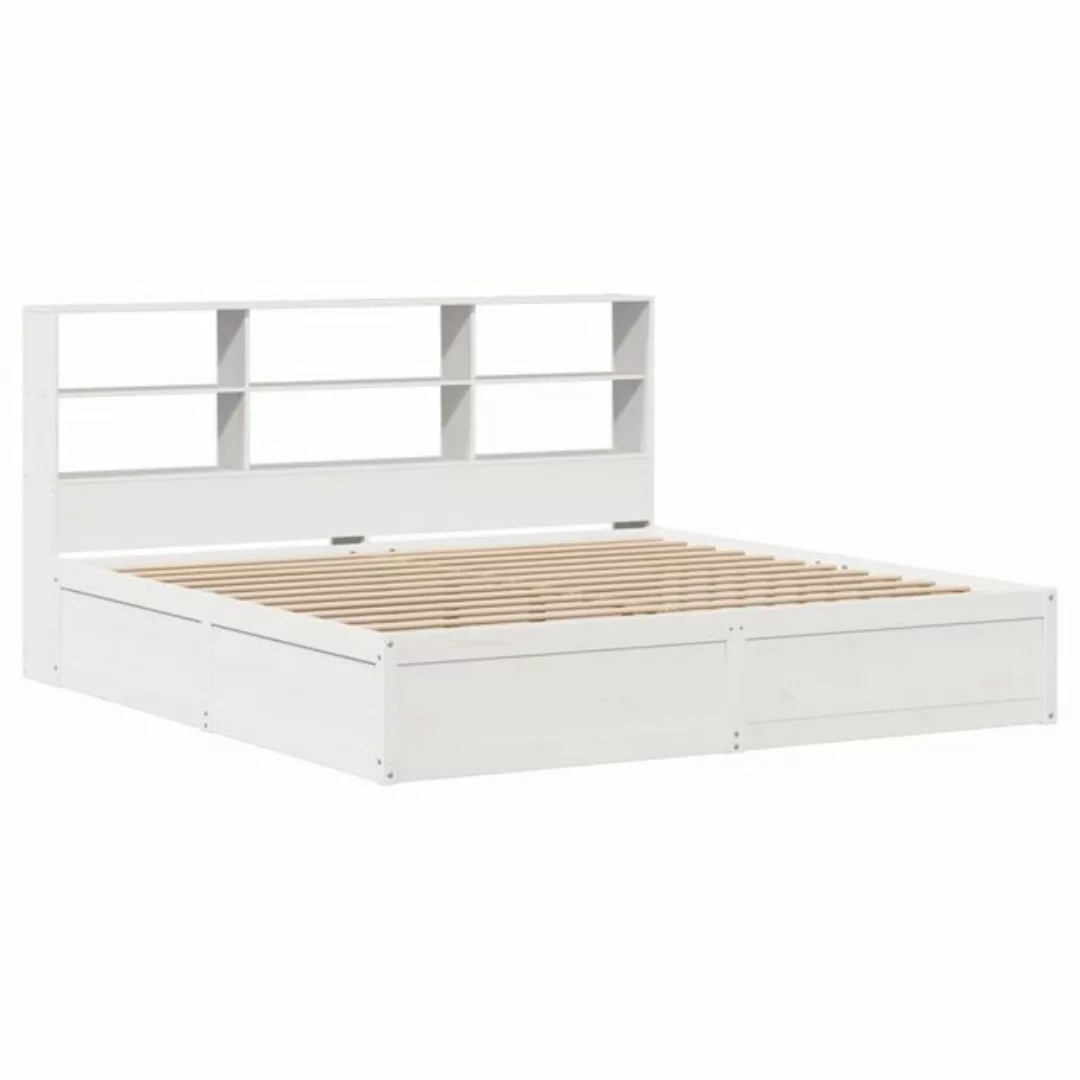 vidaXL Bett Massivholzbett ohne Matratze Weiß 200x200 cm Kiefernholz günstig online kaufen