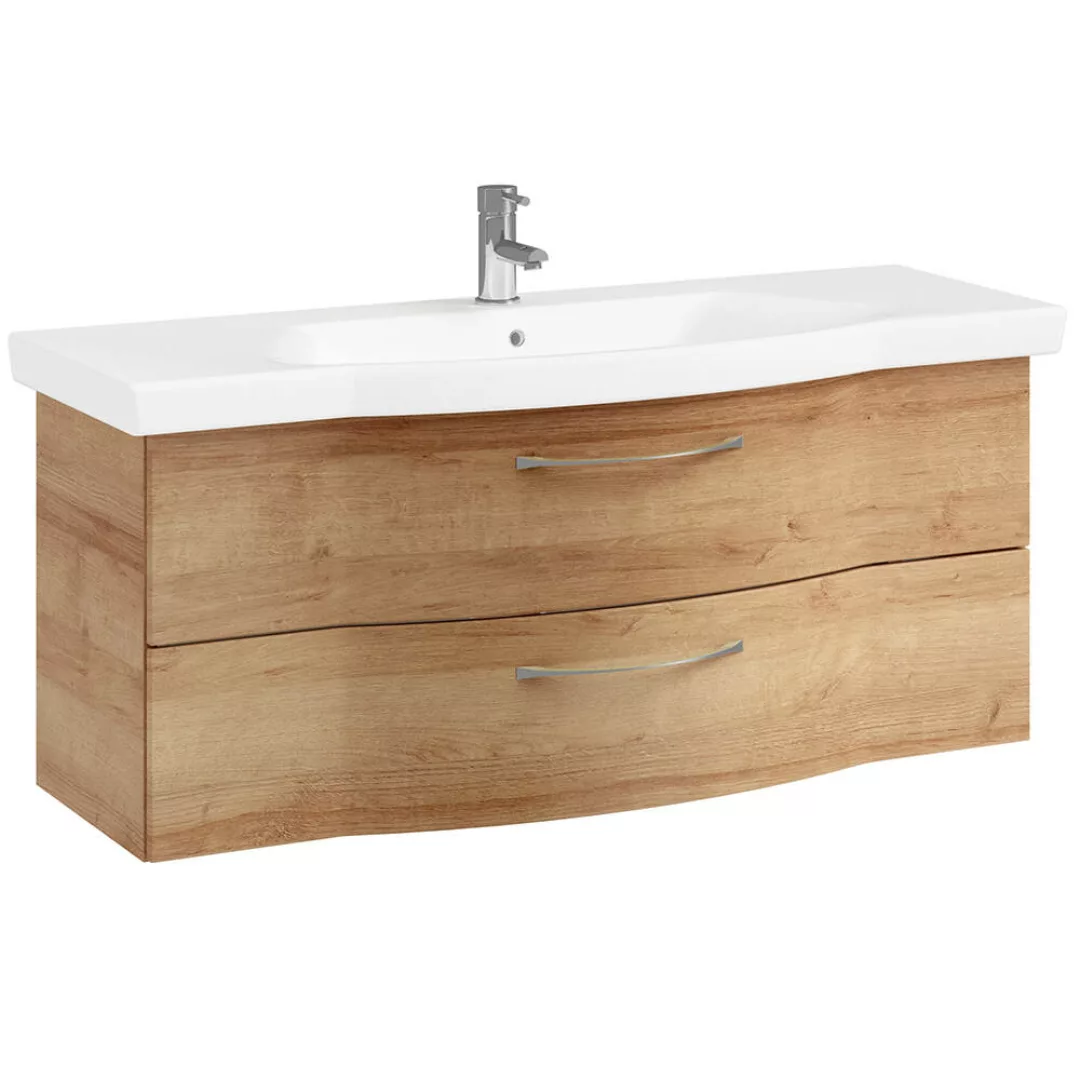 Badezimmer Waschtisch, 122cm, in Riviera Eiche quer Nb. SOLINGEN-66, B/H/T günstig online kaufen