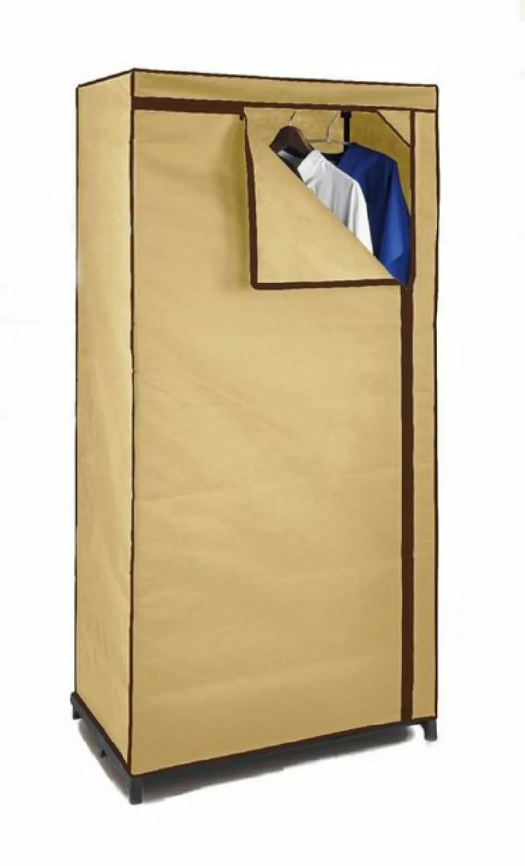 Spetebo Stoffschrank Stoff Kleiderschrank mit Stange 160x75cm - beige (Stüc günstig online kaufen