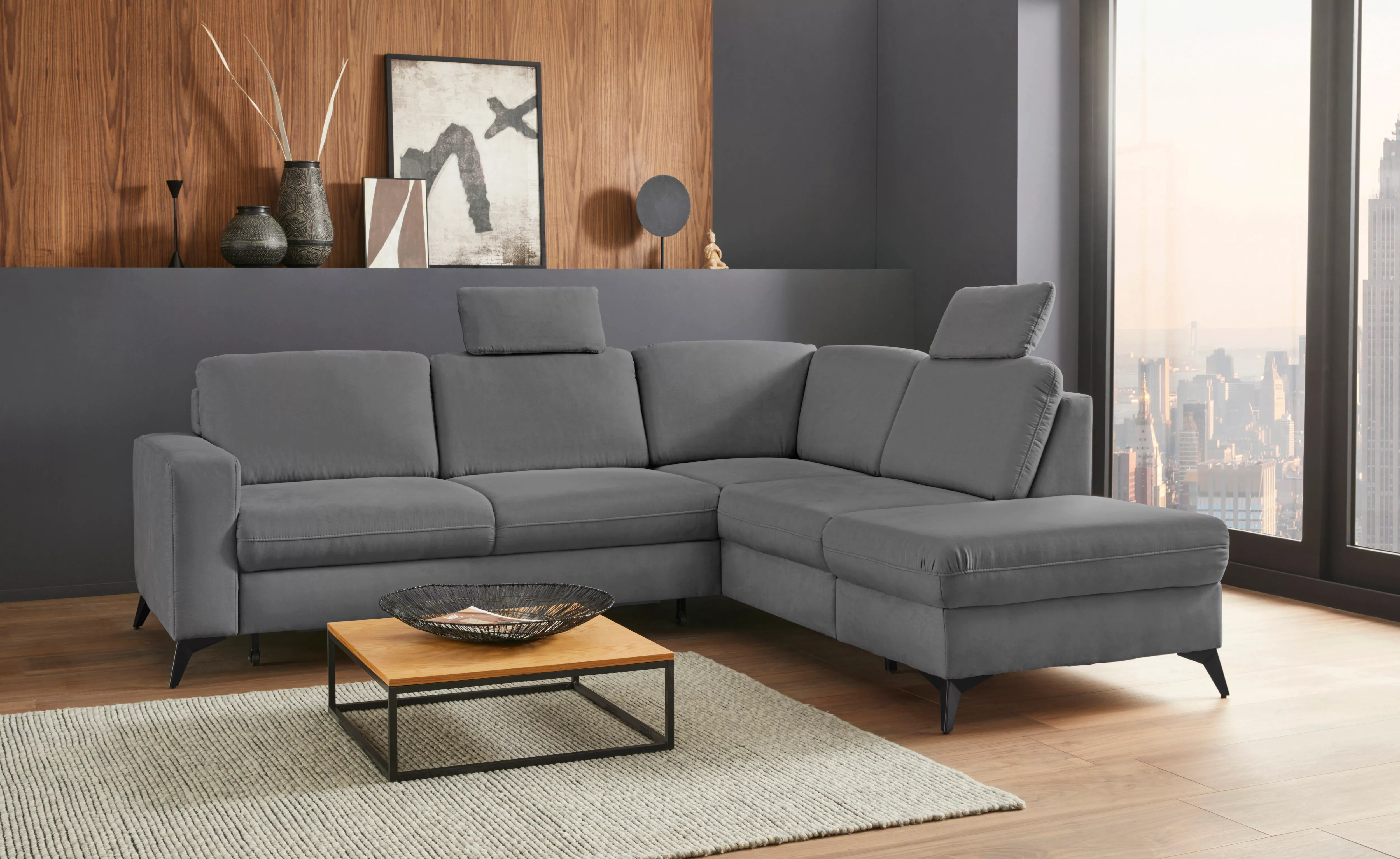 Places of Style Ecksofa "Lolland L-Form", Wahlweise mit Bettfunktion und St günstig online kaufen