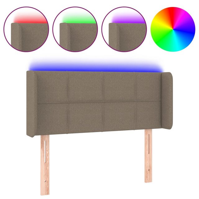 vidaXL Bett, LED Kopfteil Taupe 83x16x78/88 cm Stoff günstig online kaufen