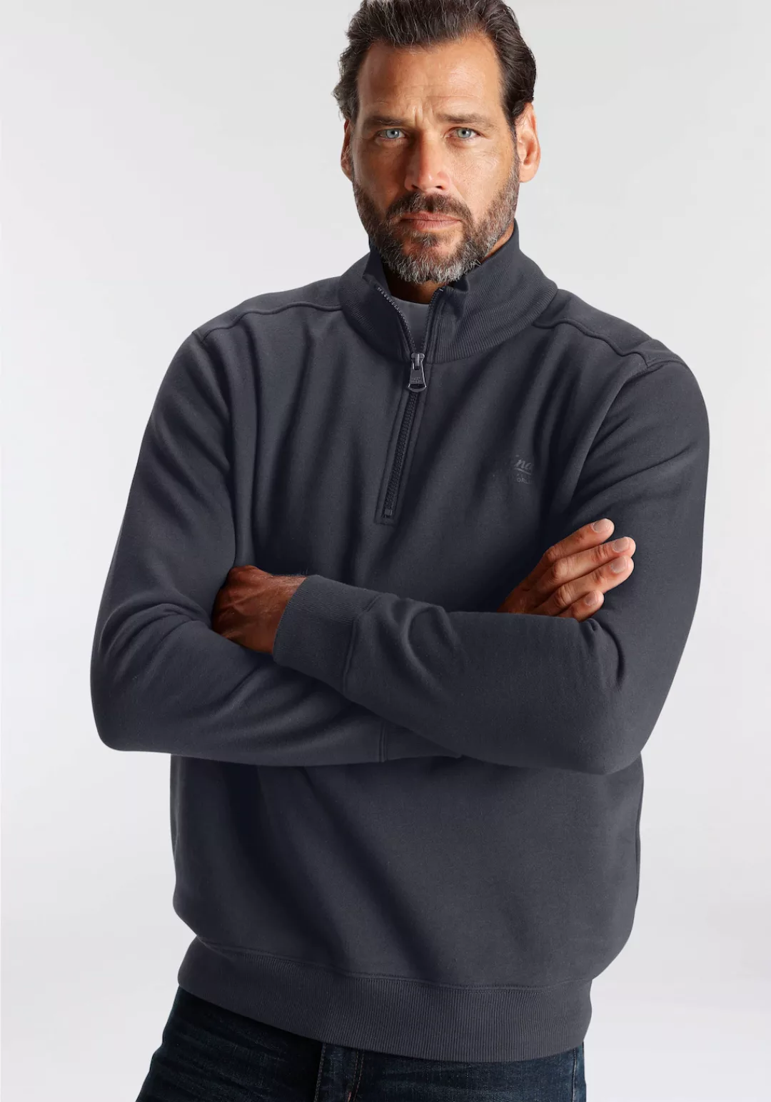 Man's World Sweatshirt mit Reißverschluss günstig online kaufen