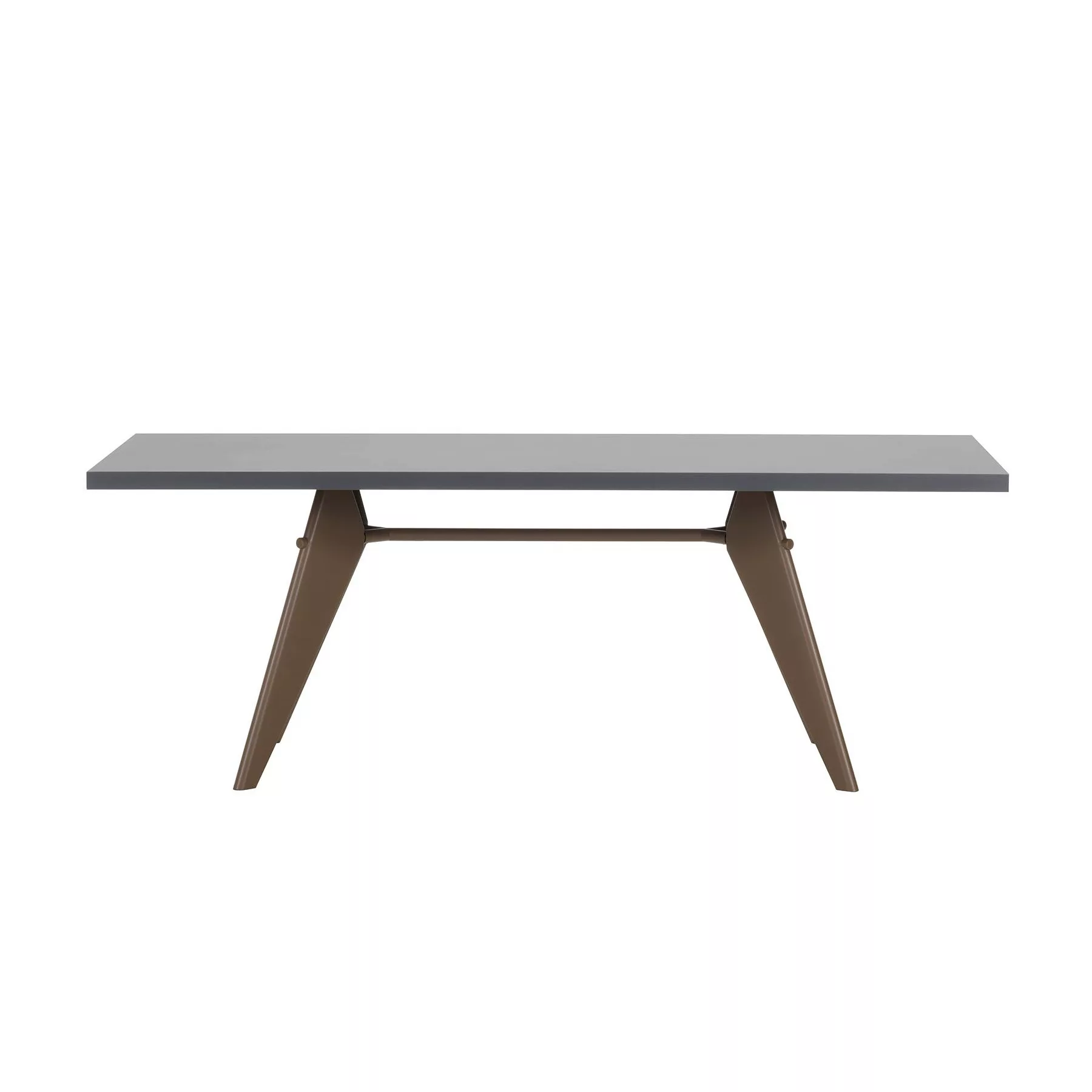 Vitra - EM Table Prouvé Tisch - asphalt grau/HPL/Gestell chocolate braun günstig online kaufen
