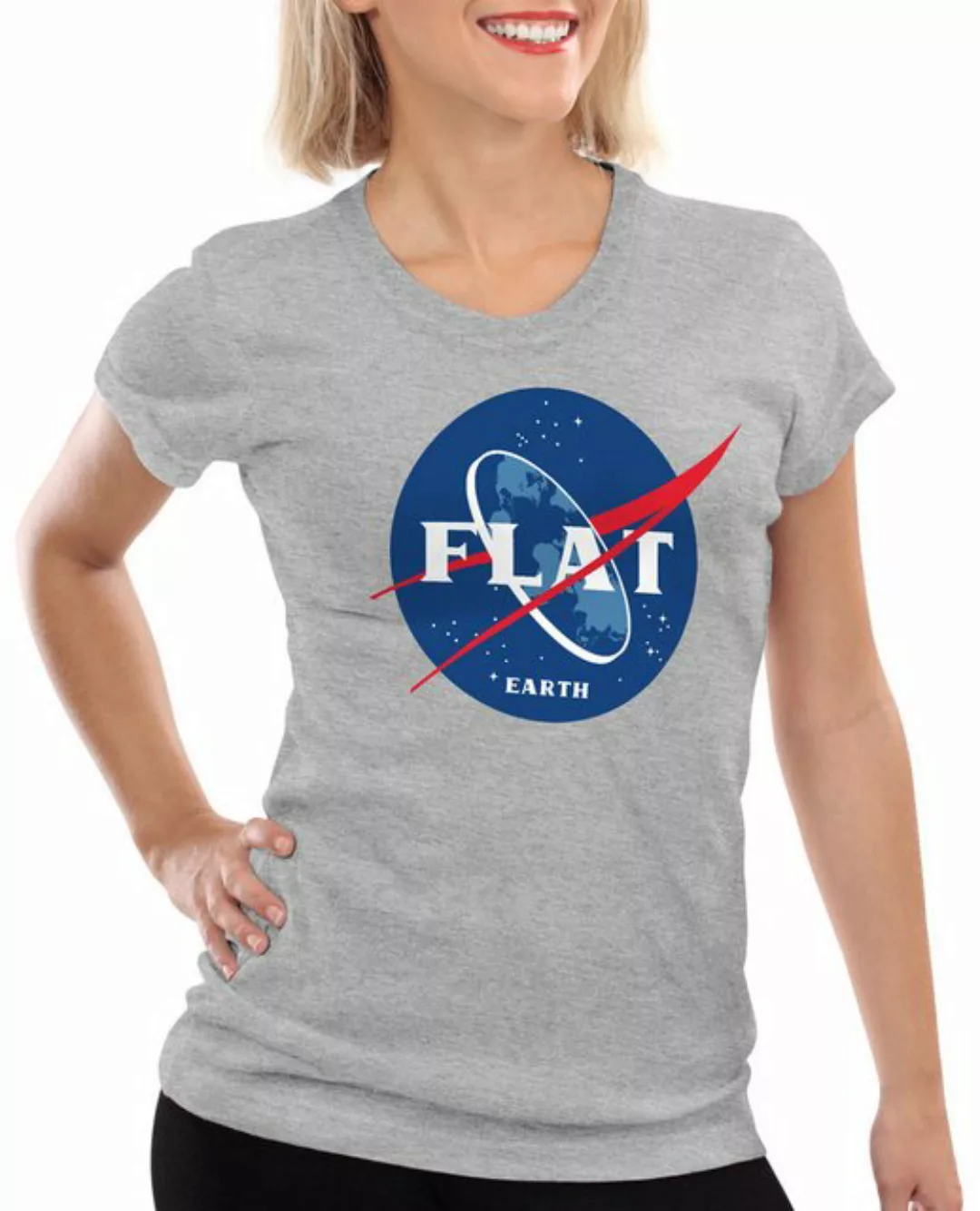 style3 T-Shirt Flat Earth fernrohr weltraum astronomie günstig online kaufen