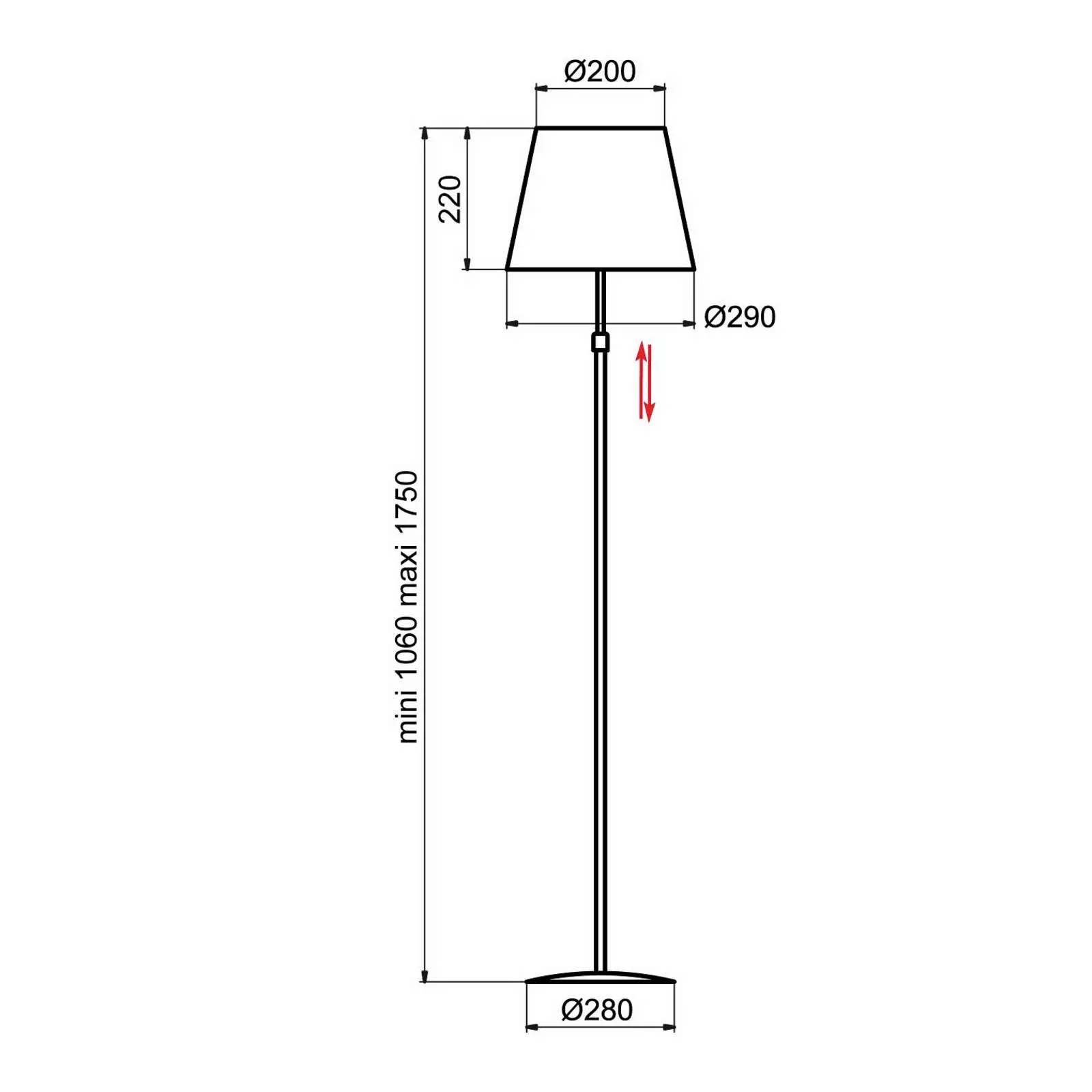 Aluminor Store Stehlampe, weiß/rot günstig online kaufen