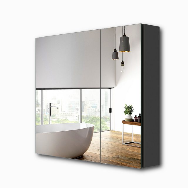 EMKE Spiegelschrank 75×65 /85×65cm 2-türig Badspiegelschrank Verstellbare G günstig online kaufen