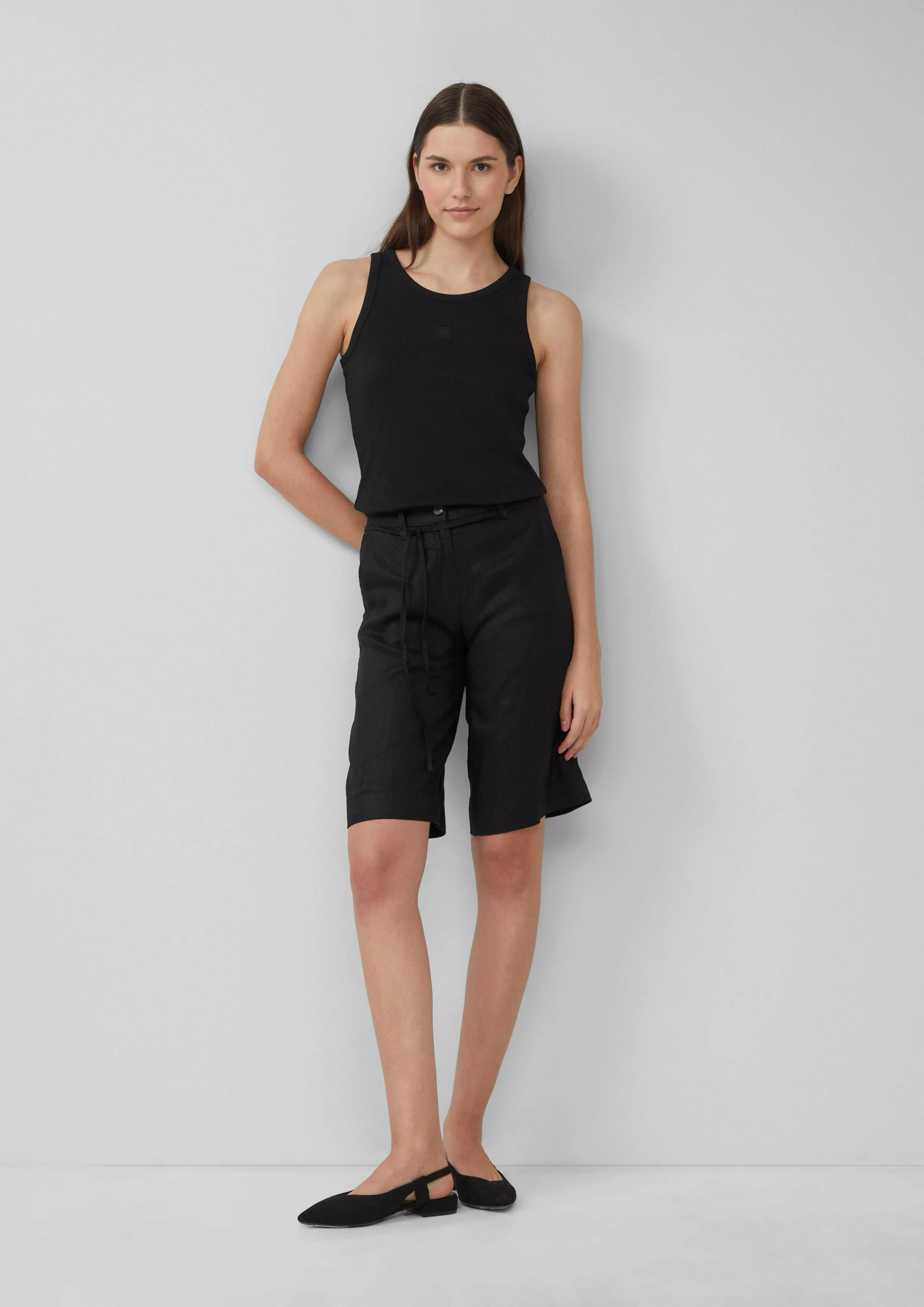 s.Oliver Shorts Leinen-Bermuda mit Bindegürtel günstig online kaufen