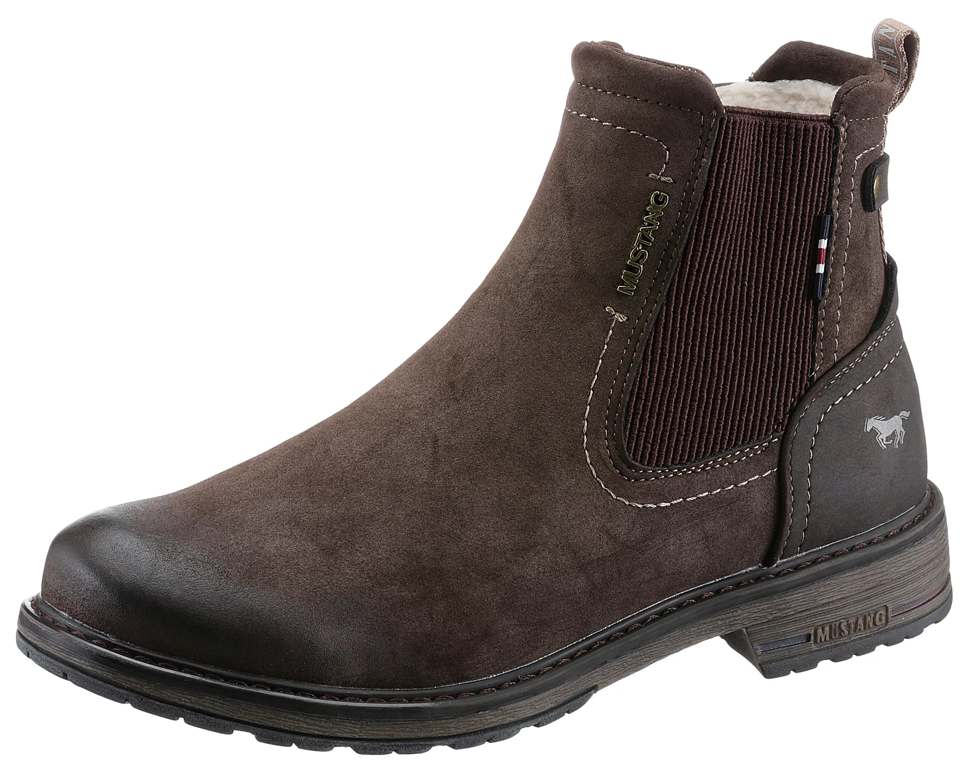 Mustang Shoes Chelseaboots, Schlupfboots, Stiefelette, Blockabsatz, seitlic günstig online kaufen