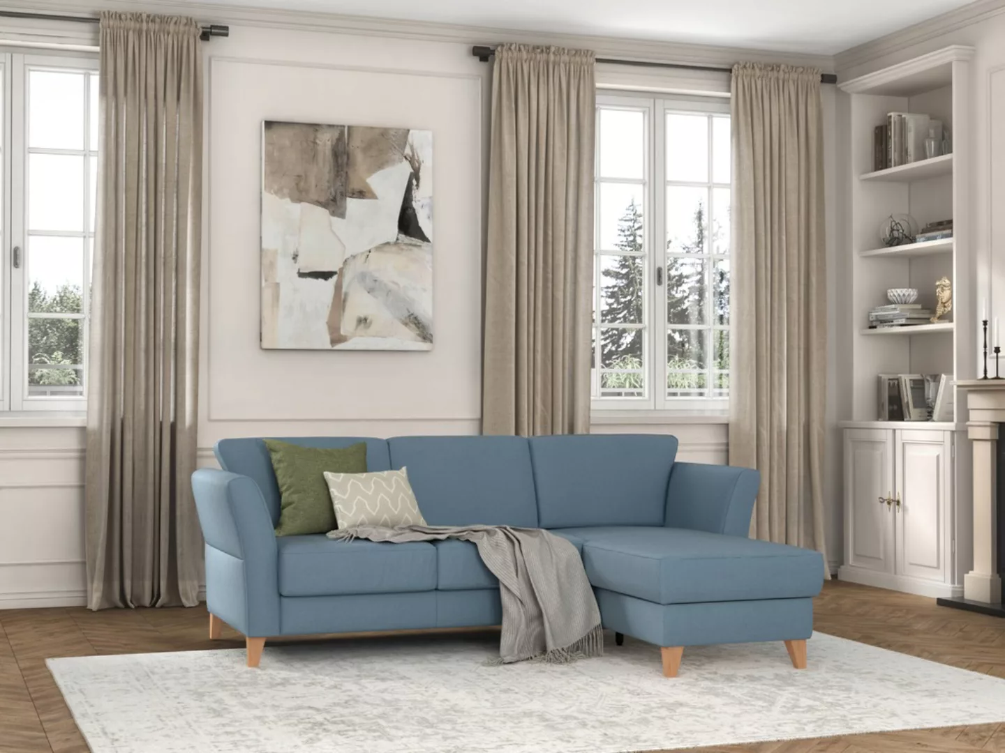 sit&more Ecksofa »Visby L-Form«, Wahlweise mit Bettfunktion und Bettkasten, günstig online kaufen