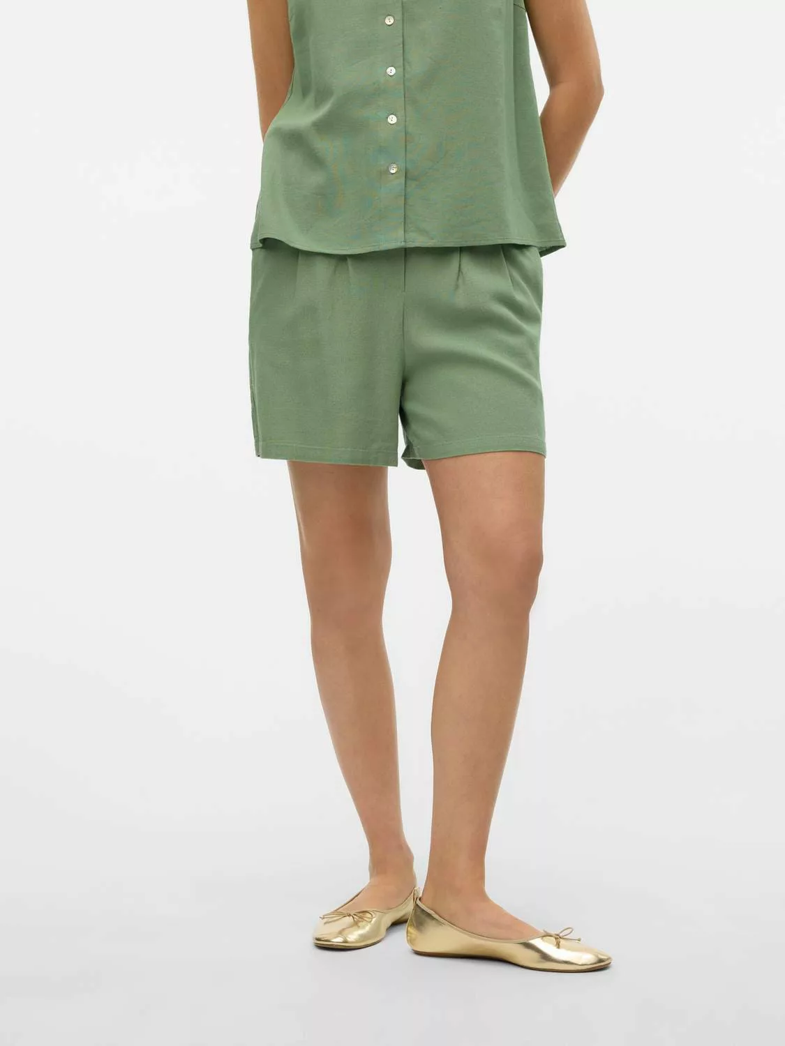 Vero Moda Shorts "VMJESMILO HW SHORTS WVN GA NOOS", mit Leinen günstig online kaufen