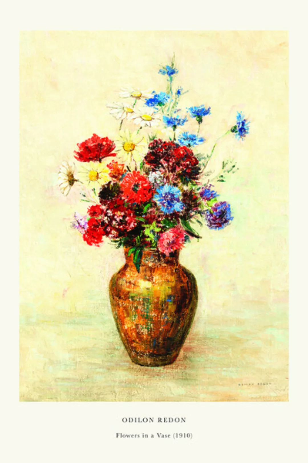 Poster / Leinwandbild - Odilon Redon Ausstellungsposter - Blumen In Einer V günstig online kaufen