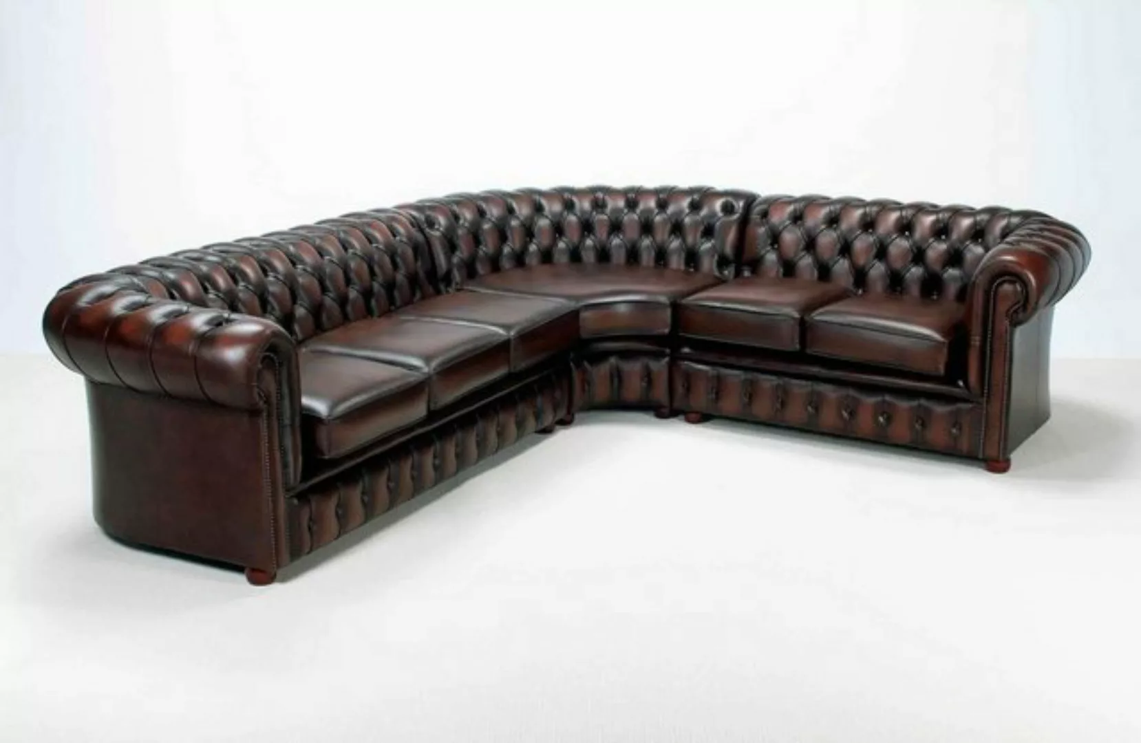 JVmoebel Ecksofa Chesterfield Ecksofa Wohnlandschaft Eckgarnitur 100% Leder günstig online kaufen