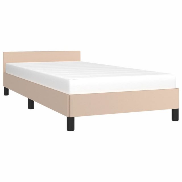 vidaXL Bett Bettgestell mit Kopfteil ohne Matratze Cappuccino 80x200 cm günstig online kaufen