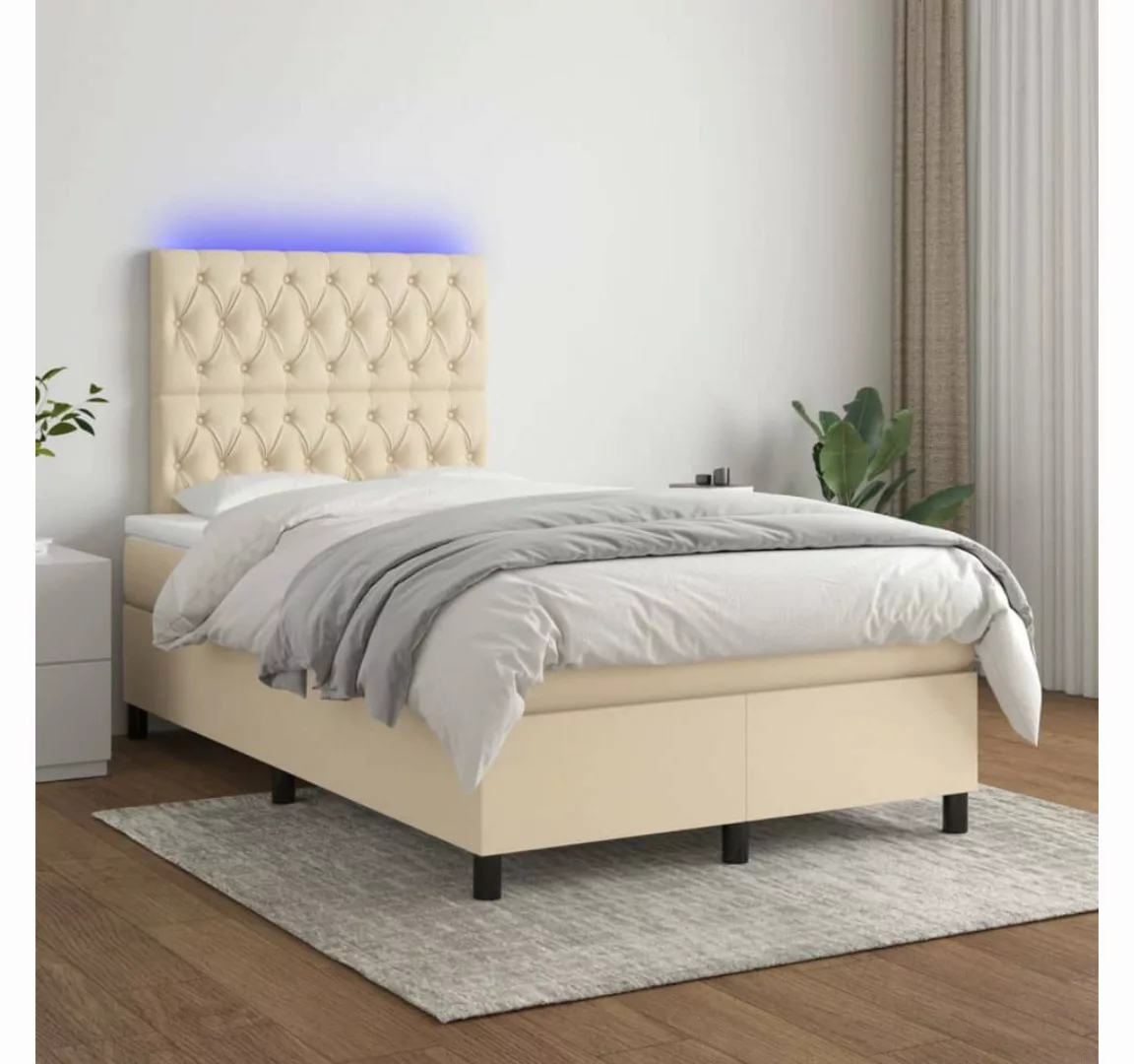 vidaXL Boxspringbett Bett Boxspringbett mit Matratze & LED Stoff (120 x 200 günstig online kaufen