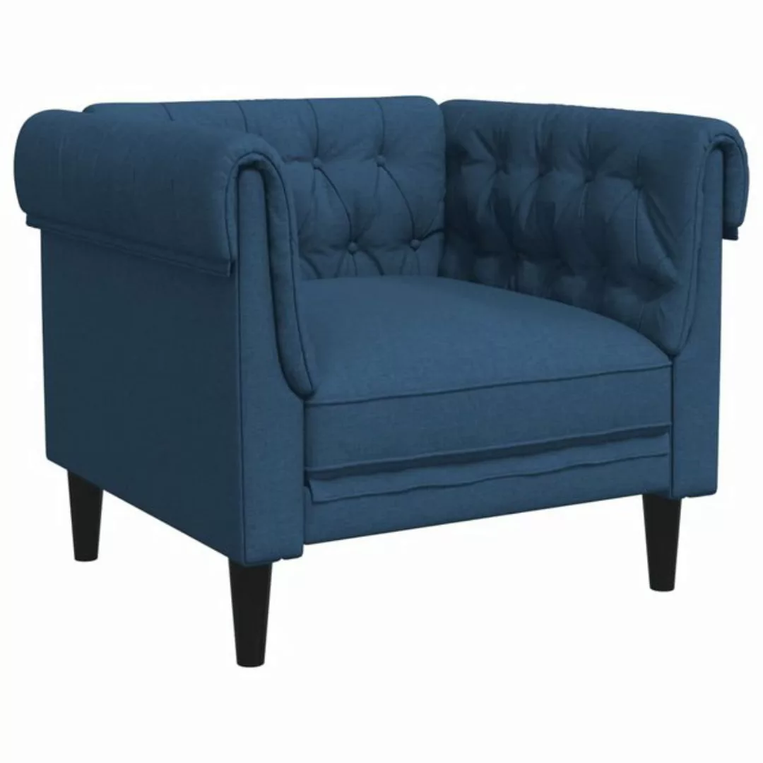 vidaXL Chesterfield-Sofa, Chesterfield-Sessel Blau Stoff günstig online kaufen