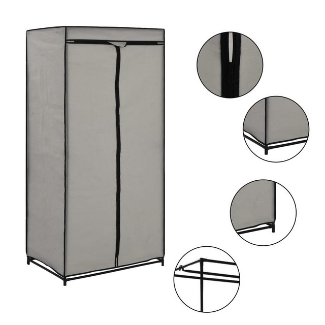 vidaXL Kleiderschrank Kleiderschränke Stoffschrank 2 Stk Grau 7550160 cm günstig online kaufen