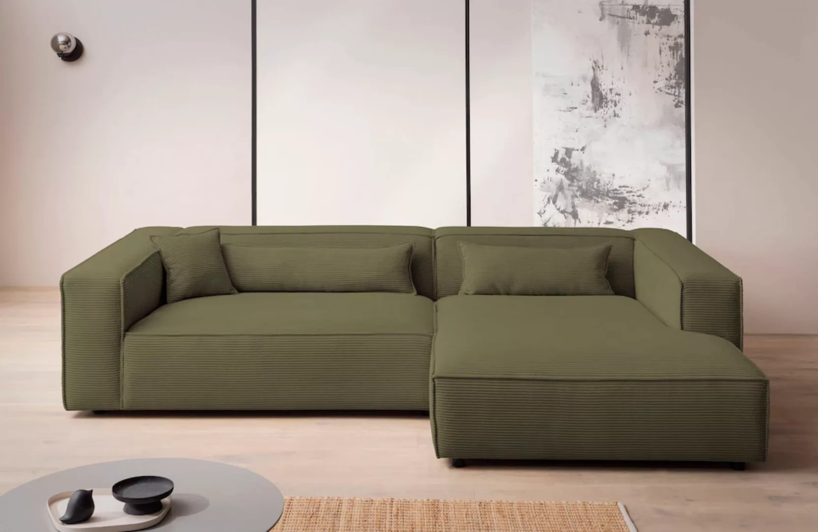 LeGer Home by Lena Gercke Ecksofa "PIARA XXL, Big-Sofa in Cord oder Leineno günstig online kaufen