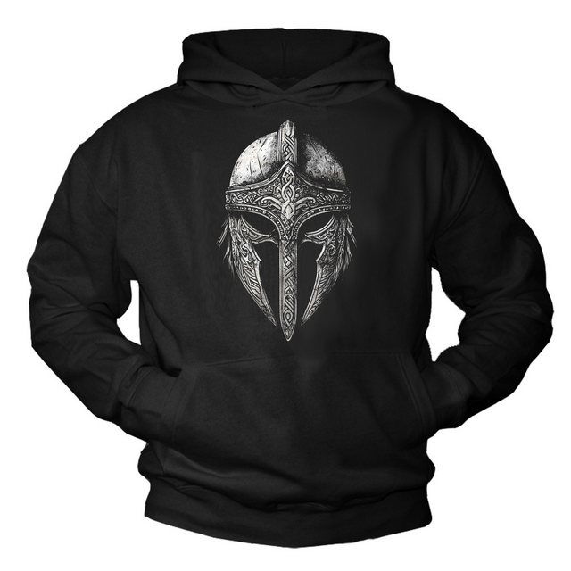 MAKAYA Kapuzenpullover für Männer mit Aufdruck Wikinger Helm Viking Sweatsh günstig online kaufen