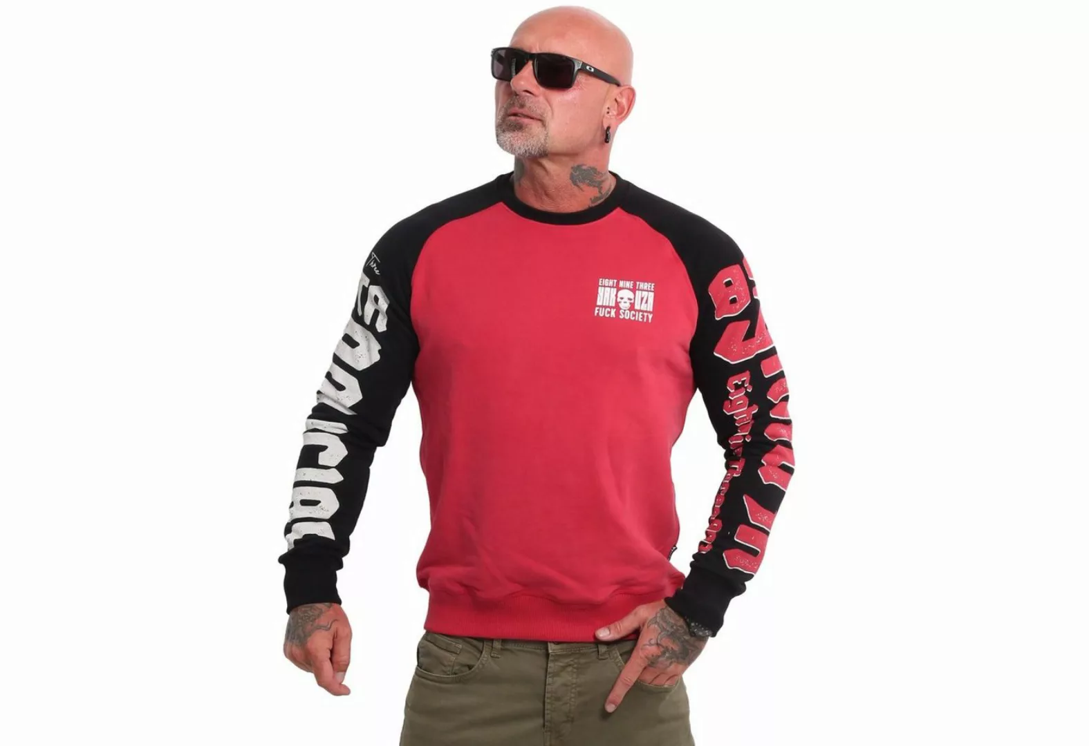 YAKUZA Sweatshirt Fck Two Face mit Colorblocking und Raglanärmeln günstig online kaufen