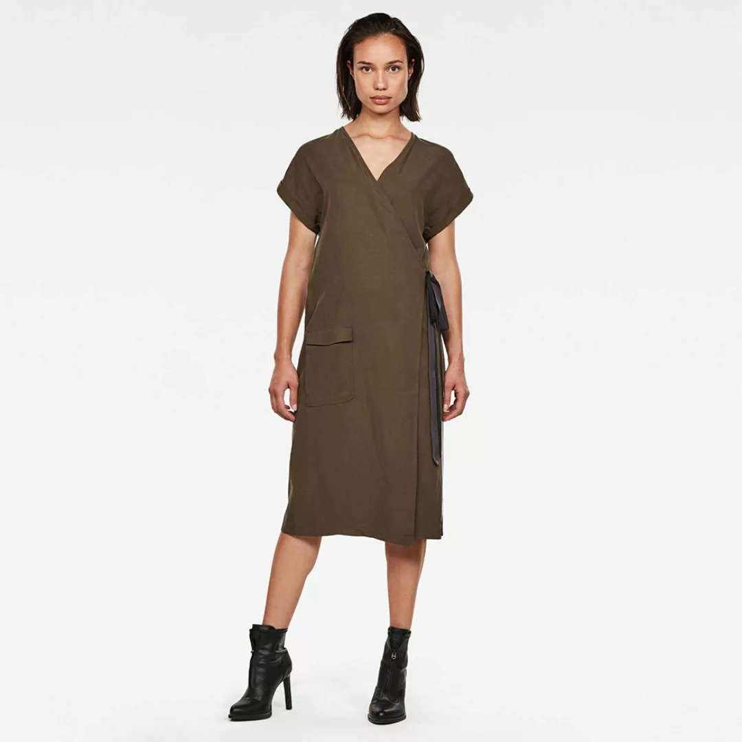 G-star Wrap Cap Kurzes Kleid XS Dark Smoke Green günstig online kaufen