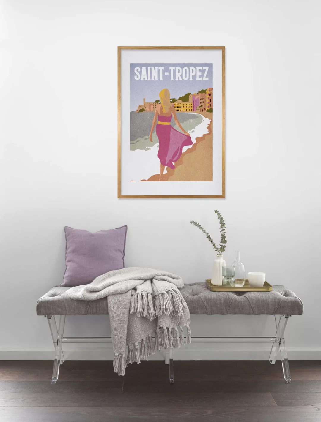 Komar Wandbild "Vintage Travel Saint-Tropez", (1 St.), Deutsches Premium-Po günstig online kaufen
