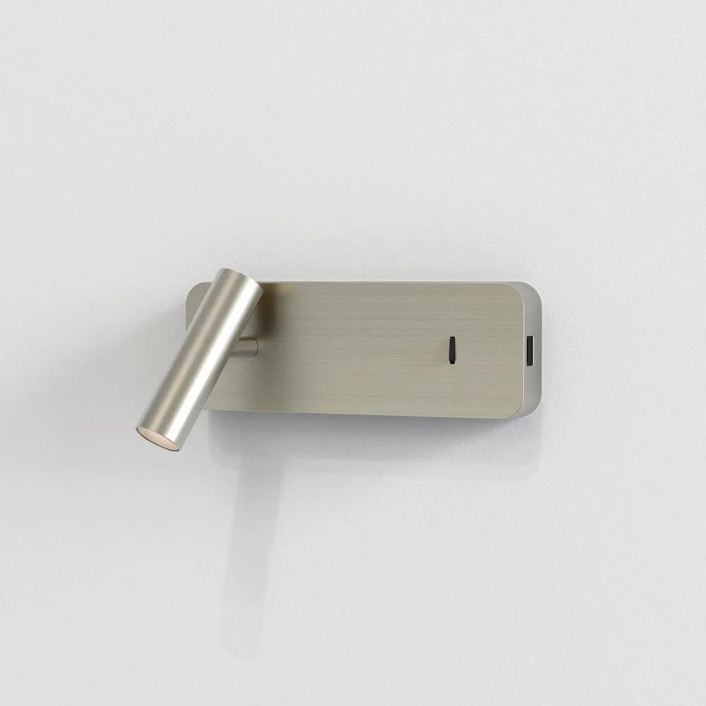 LED Wandleuchte Enna Surface USB in Nickel-matt mit Lesearm günstig online kaufen