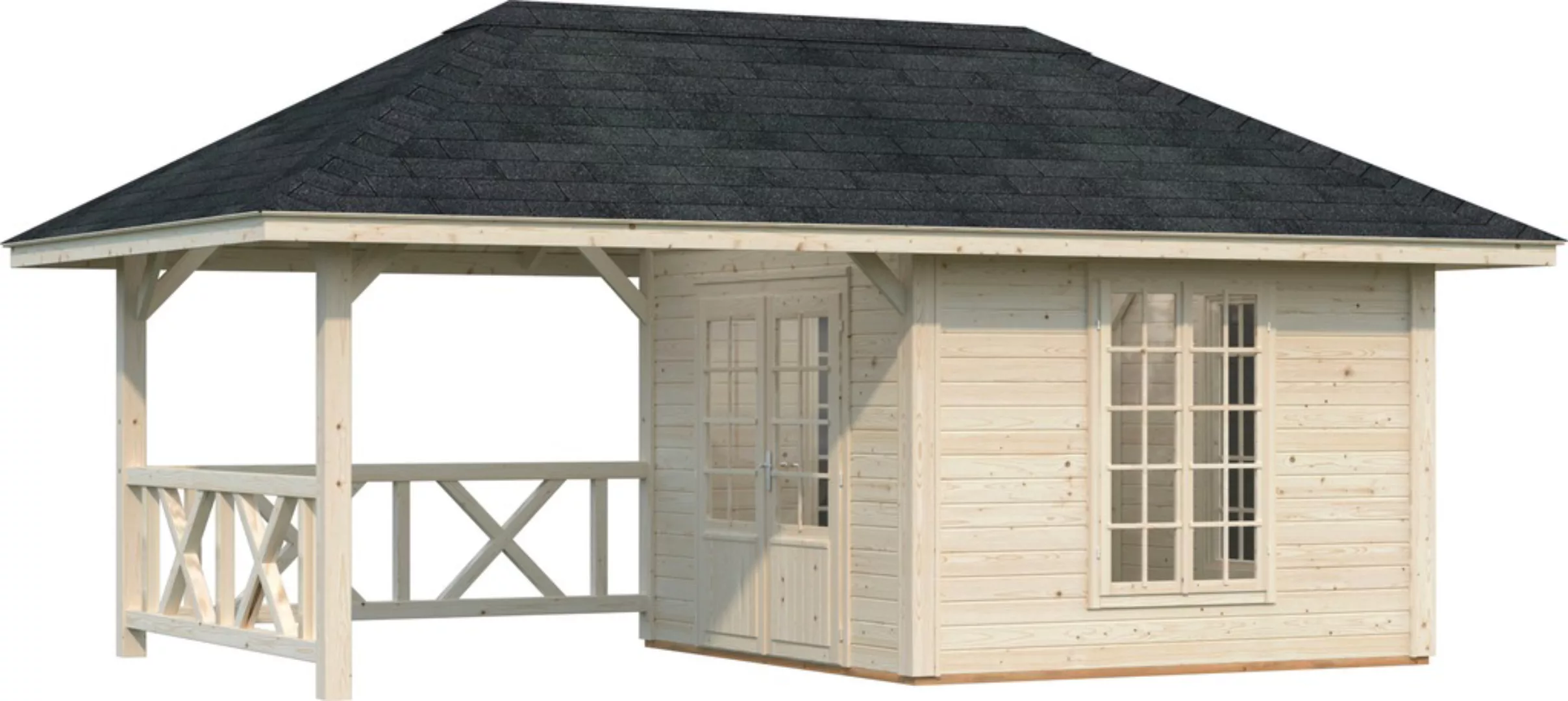 Palmako Holzpavillon "Bianca 16,6 m² Set 7", BxTxH: 588x300x323 cm günstig online kaufen